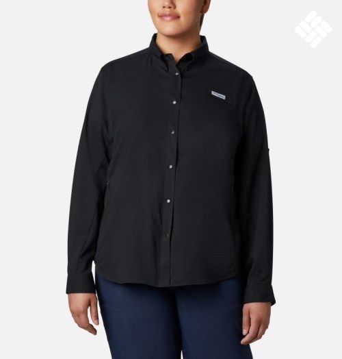 Columbia PFG Tamiami II Long Sleeve Skjorte Dame Svarte | Plus Size 62058Z